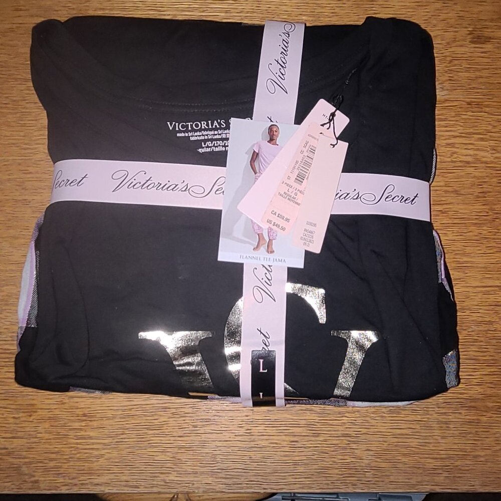 Victoria's Secret Flannel Tee-Jama Set
